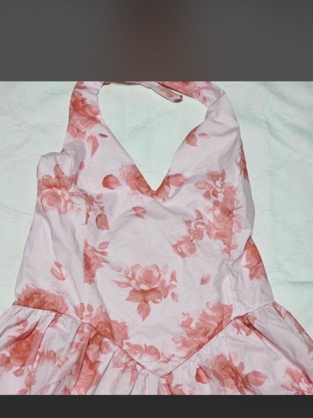 NWOT Wild Fable rose color floral halter mini dress small - Picture 4 of 5